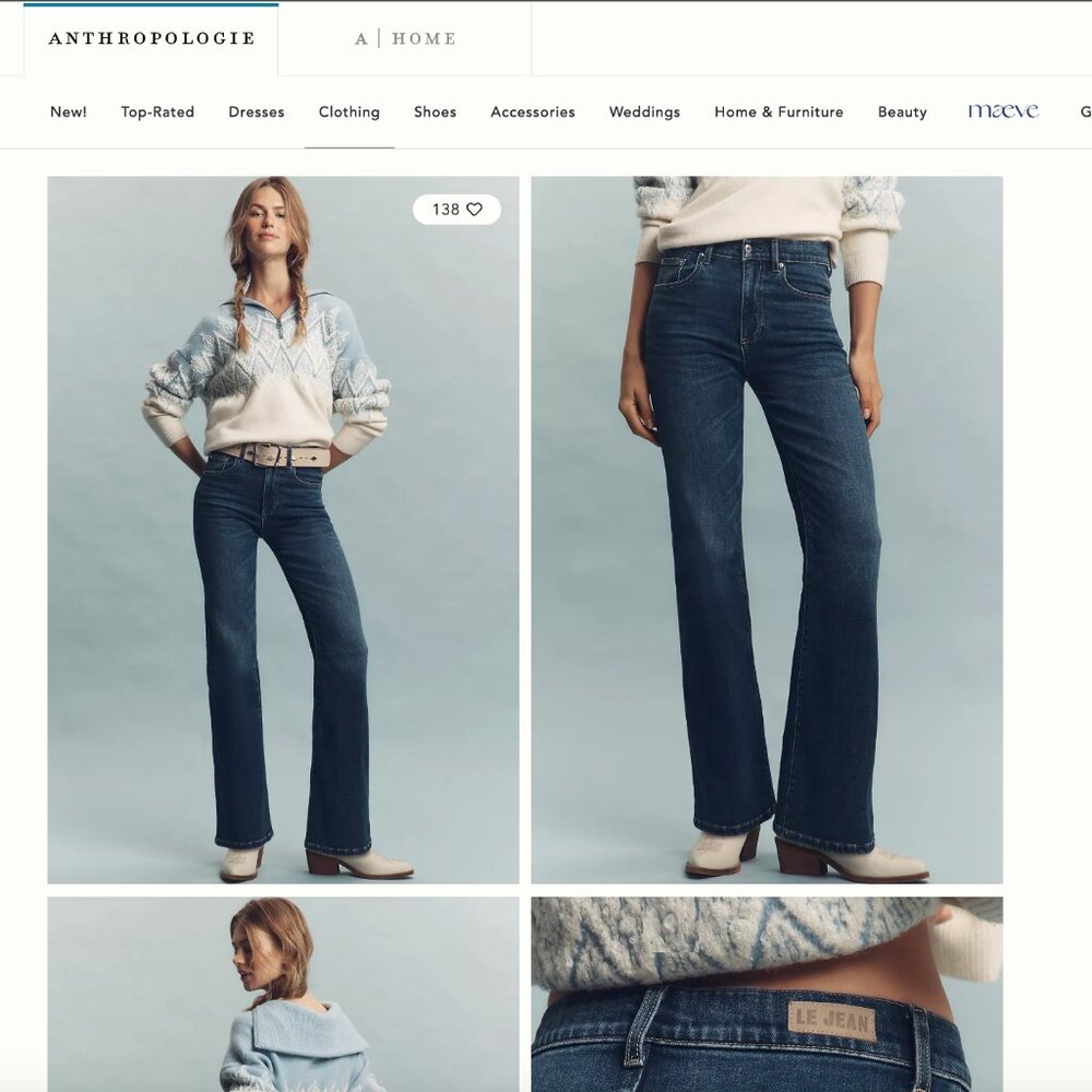 LE JEAN Baby Bootcut High-Rise Jeans